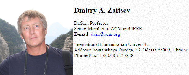 prof. Dimitry A. Zaitsev - business card